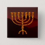 Moshe's Menorah 15 Cm Square Badge<br><div class="desc">In the Torah Moshe Rabbenu is told, "You shall make a Menorah of pure gold, beaten out, shall the Menorah be made, its base, its branch, its goblets, its knobs, and its flowers shall be hammered from it, " [Shmot 25:31] and later, "See, and construct, according to their form that...</div>