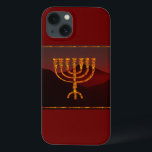 Moshe's Menorah Case-Mate iPhone Case<br><div class="desc">In the Torah Moshe Rabbenu is told, "You shall make a Menorah of pure gold, beaten out, shall the Menorah be made, its base, its branch, its goblets, its knobs, and its flowers shall be hammered from it, " [Shmot 25:31] and later, "See, and construct, according to their form that...</div>
