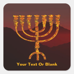 Moshe's Menorah Square Sticker