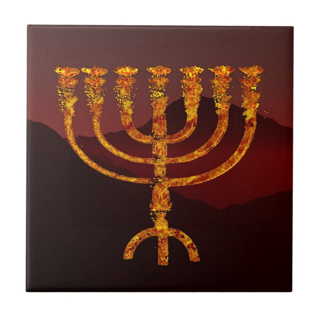 Moshe's Menorah Tile (Front)