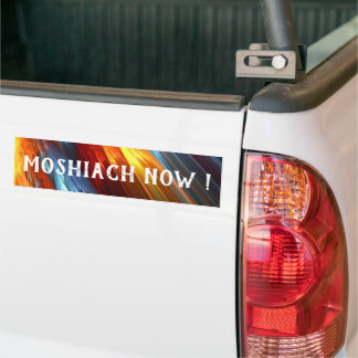 Moshiach Now Colourful Lights Messianic  Bumper Sticker