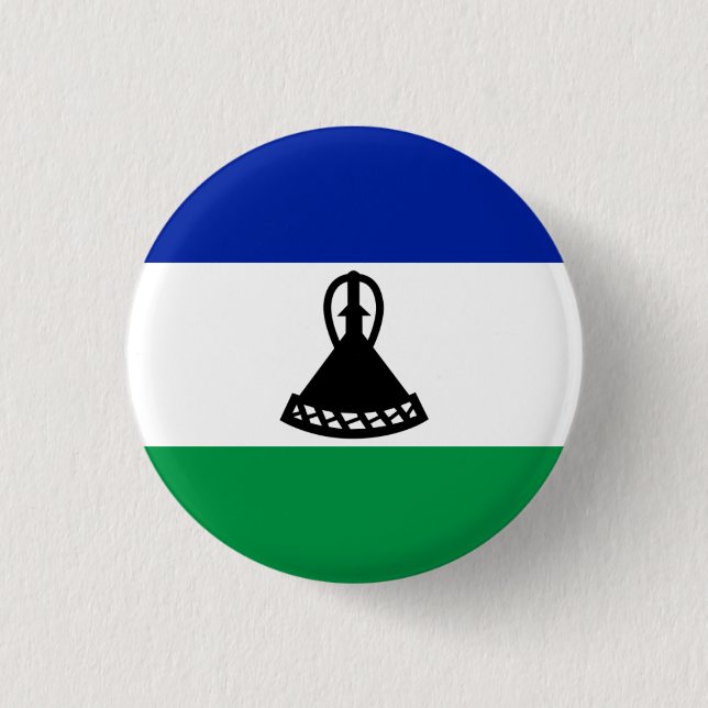 Mosotho Flag, Flag of Lesotho 3 Cm Round Badge (Front)