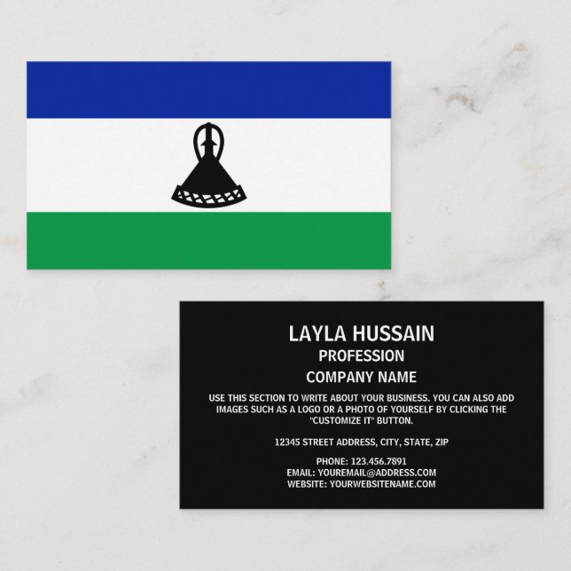 Mosotho Flag, Flag of Lesotho Business Card (Front/Back)