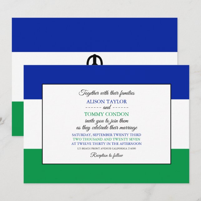 Mosotho Flag, Flag of Lesotho Wedding Invitation (Front/Back)