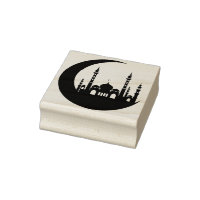 mosque building art stamp