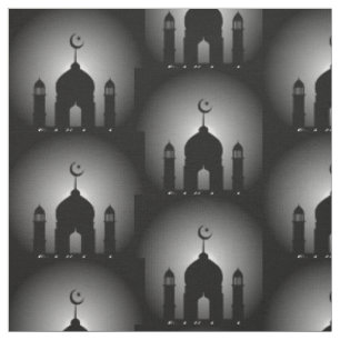 Mosque dome and minaret silhouette fabric