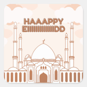 mosque english happy eid -Eid Al Fitr- Square Sticker