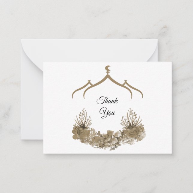 Mosque Flower Thank You Card (Front)