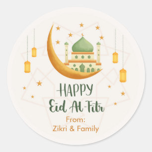 Mosque & Moon Eid Mubarak / Eid al-Fitr Stickers