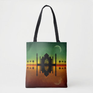 Mosque Night Reflection - All-Over-Print Tote Bag