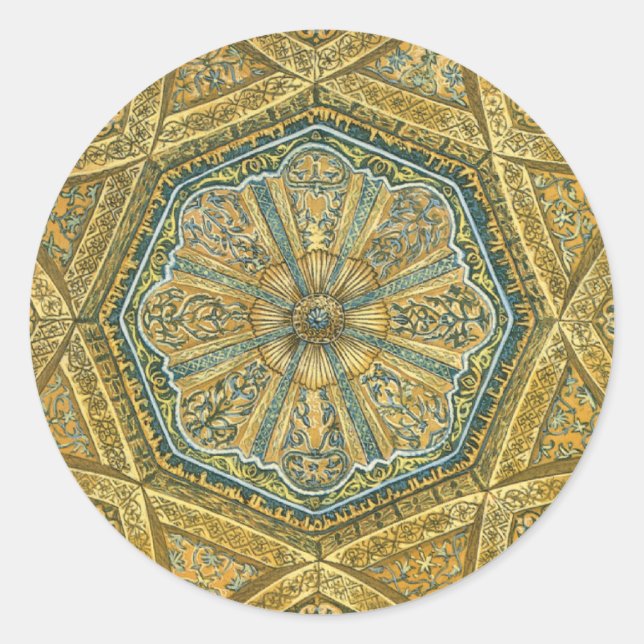 Mosque of Cordoba Spain. Mihrab cupola Classic Round Sticker (Front)