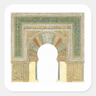 Mosque of Cordoba Spain. Mihrab Square Sticker