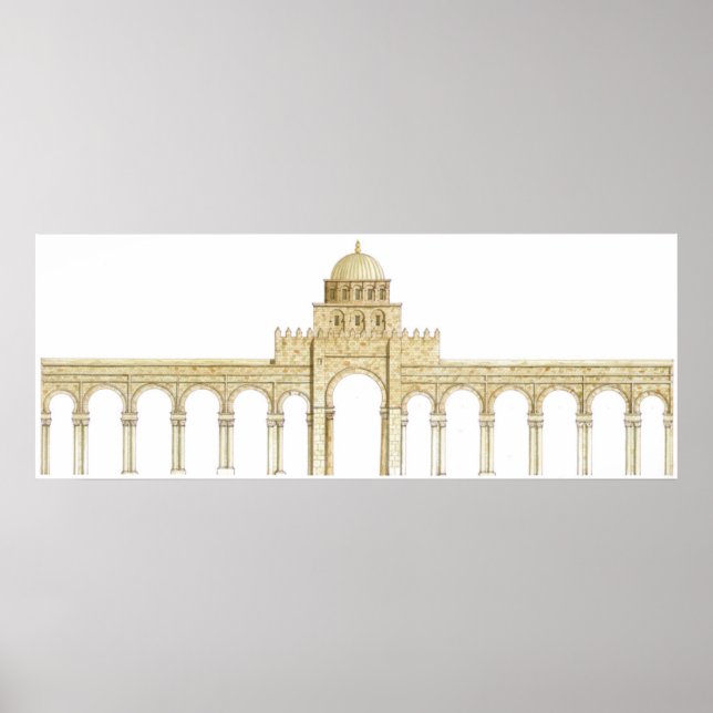 Mosque of Uqba. Kairouan Tunisia. Main façade Poster (Front)