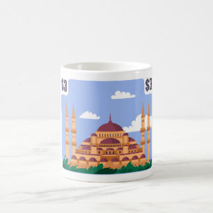 Mosque postage stamp coffee mug