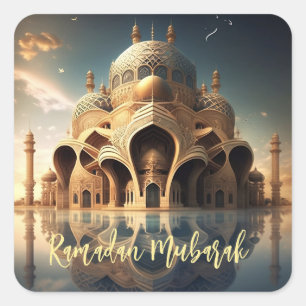 Mosque Ramadan Mubarak  Square Sticker