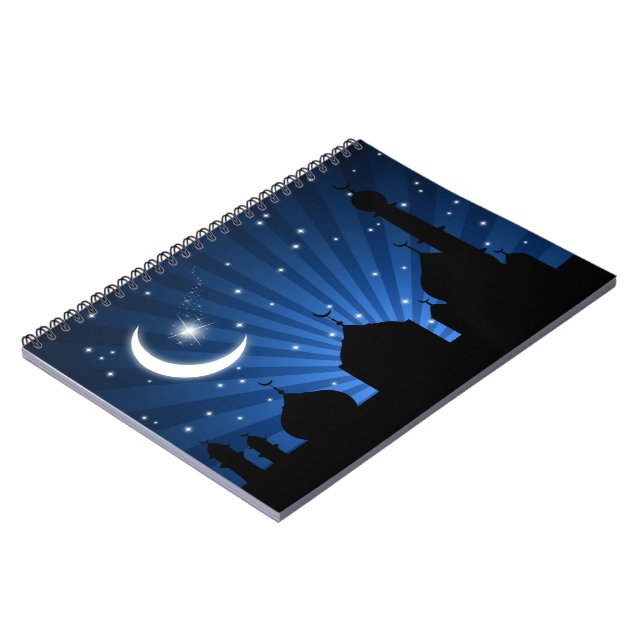 Mosque Silhouette Blue Night - Notebook (Left Side)