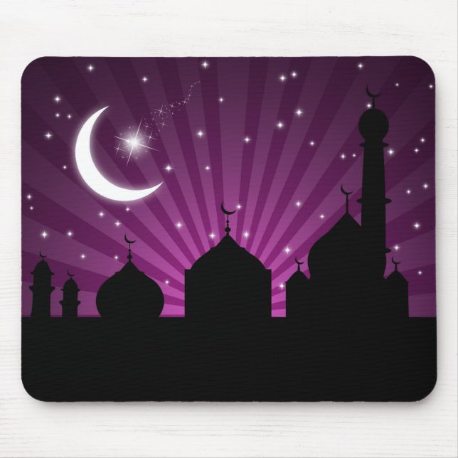 Mosque Silhouette Purple Night - Mousepad (Front)