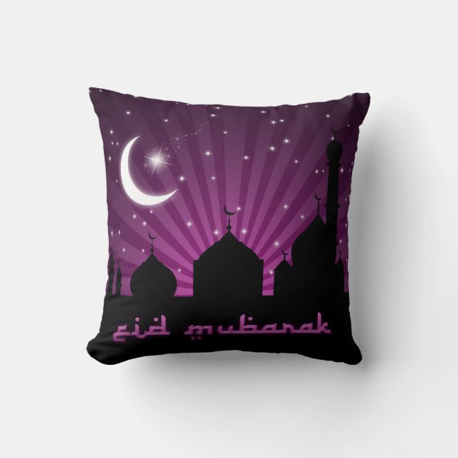 Mosque Silhouette Purple Night - Pillow (Front)
