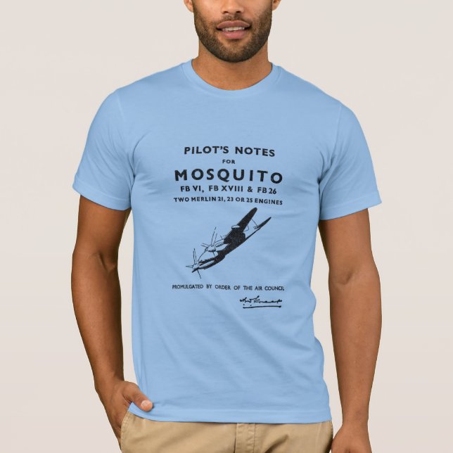 Mosquito Aircraft Pilot's Notes T-Shirt (Front)