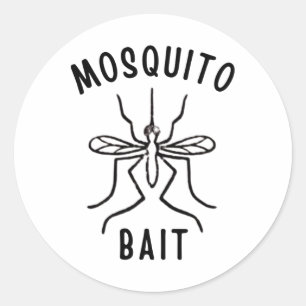 Mosquito Bait Funny Camping Campfire Outdoors Bug Classic Round Sticker
