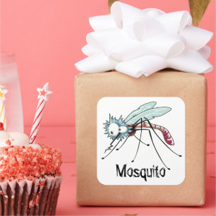 Mosquito cartoon mosquito  square sticker