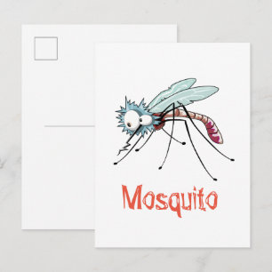 Mosquito cartoon postcard