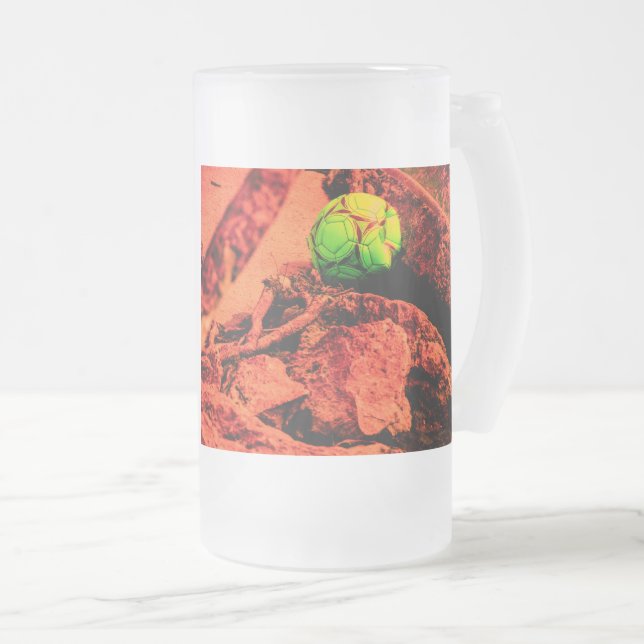 mosquito explorer frosted glass beer mug (Front Right)