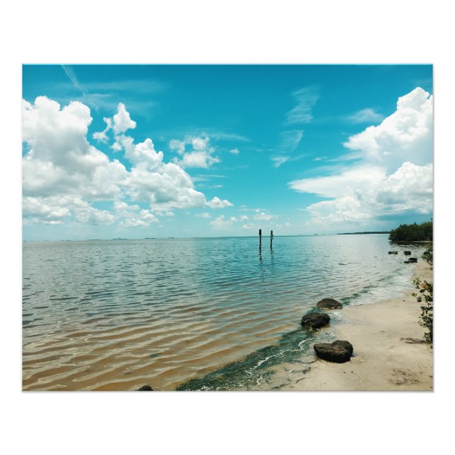 Mosquito Lagoon Florida Water Blue Sky  Photo Print (Front)