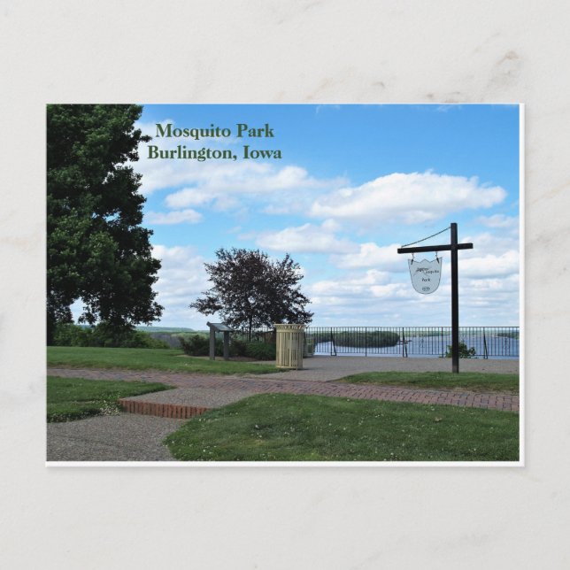 Mosquito Park, Burlington, Iowa Postcard (Front)