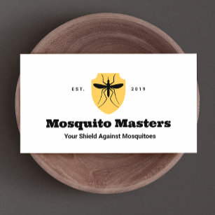 Mosquito Pest Control Shield Logo Business Card
