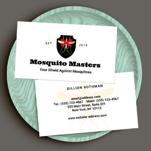 Mosquito Pest Control Shield Logo Business Card