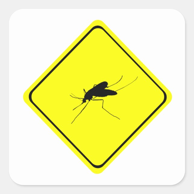 Mosquito Warning Sign Nuisance insect/bug pest Square Sticker (Front)