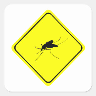 Mosquito Warning Sign Nuisance insect/bug pest Square Sticker