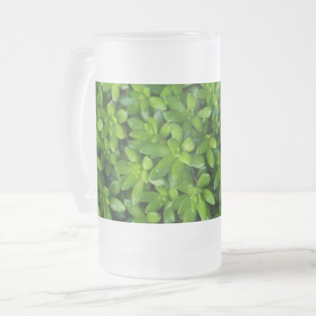 Moss Abstract Frosted Glass Beer Mug (Front Left)