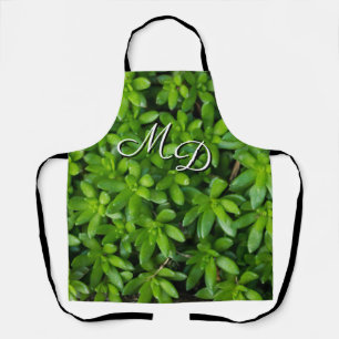 Moss Abstract With Initials Apron