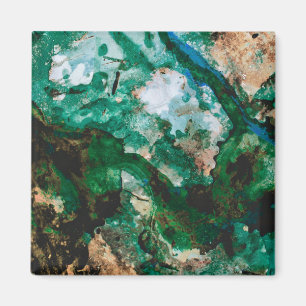 Moss Agate Green Crystal Geode Abstract Magnet