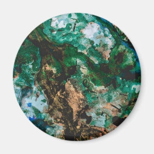 Moss Agate Green Crystal Geode Abstract Magnet