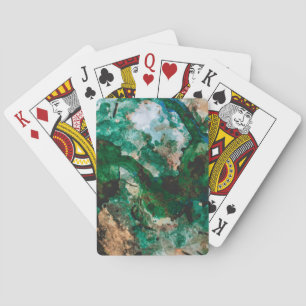 Moss Agate Green Crystal Geode Abstract Playing Cards