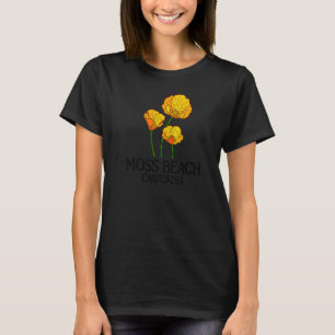 Moss Beach California CA Poppy Flower State City V T-Shirt