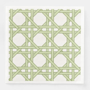Moss Cane Webbing, Warm White Ground Napkin