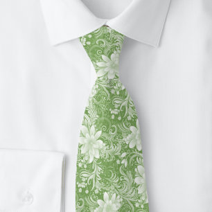 Moss Floral Batik Tie