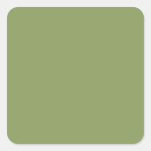 Moss Green 8A9A5B Colour, With Option to Add Image Square Sticker