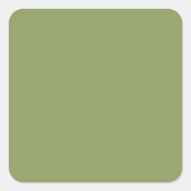 Moss Green 8A9A5B Colour, With Option to Add Image Square Sticker (Front)
