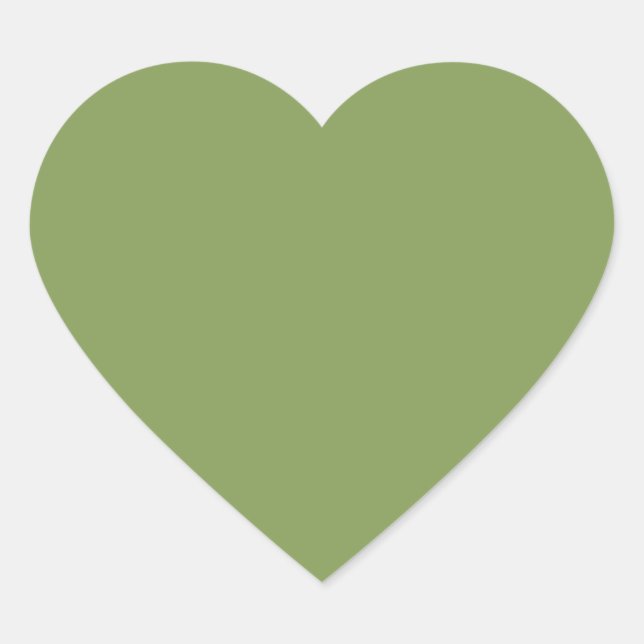 Moss Green Accent Background Colour Customise this Heart Sticker (Front)