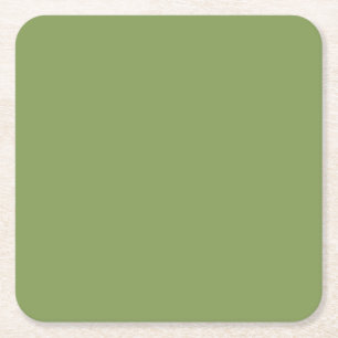 Moss Green Accent Background Colour Customise this Square Paper Coaster