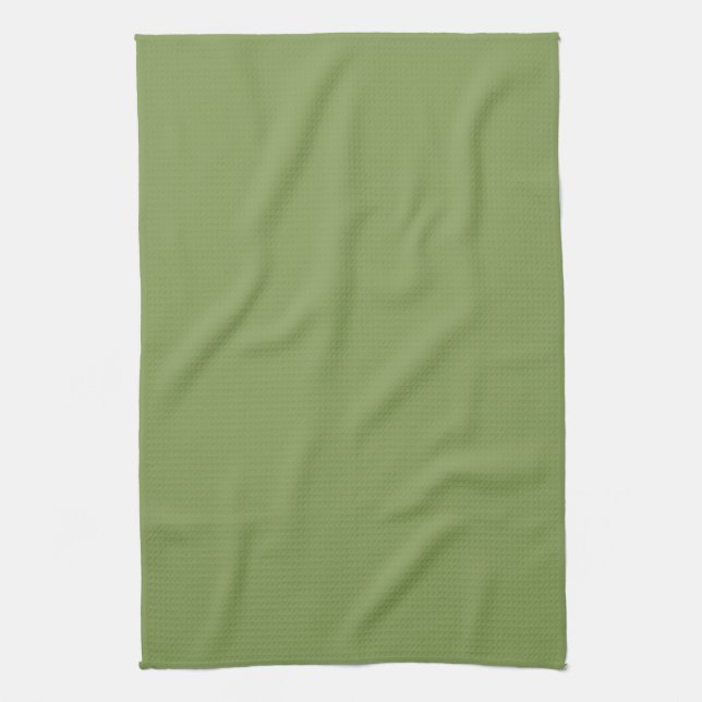 Moss Green Accent Background Colour Customise this Tea Towel (Vertical)