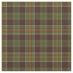 Moss Green and Brown Rustic Plaid Fabric