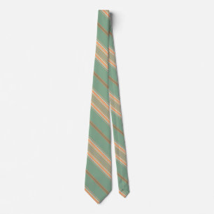 Moss Green and White Stripe Necktie