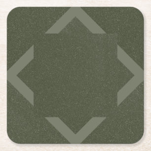 Moss Green Arrow Corners Paper Coaster