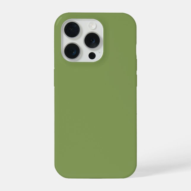 Moss Green Background Colour Customise this iPhone Case (Back)